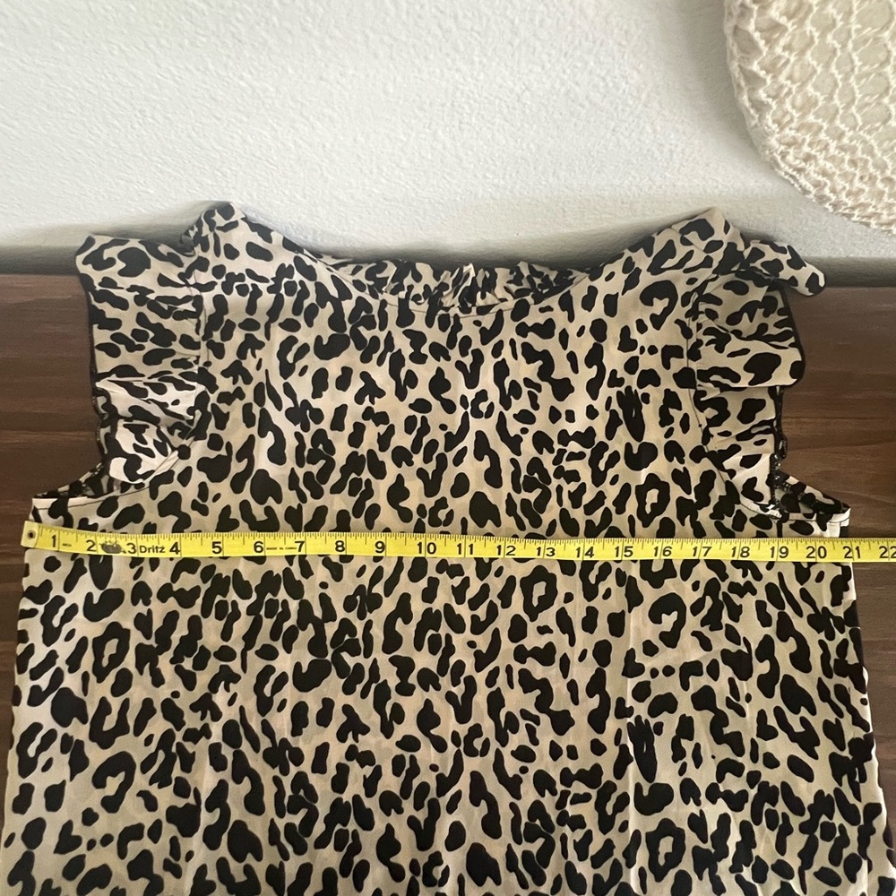 Leopard Print Ruffle Sleeve Top - Picture 6 of 6